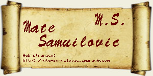 Mate Samuilović vizit kartica